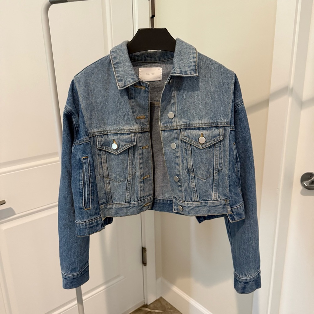 Oak + Fort Denim Cropped Jacket size xs